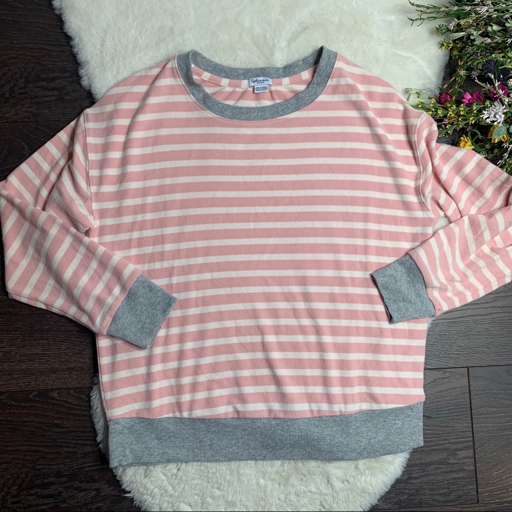Splendid Pink Grey Pullover Soft Oversized Sweater